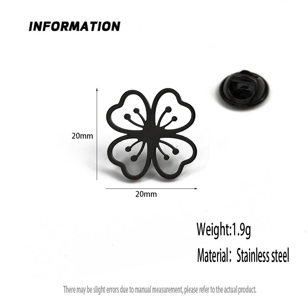 Fashion Peach Blossom Stainless Steel Brooch for Men Shirt Suit Lapel Pins Jewelry Wedding Party Accessories Father's Day Gifts