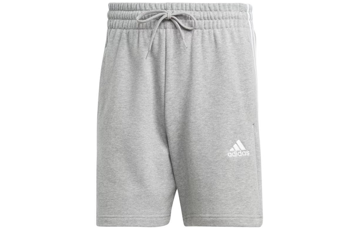Adidas Essentials French Terry 3 Stripes Shorts Casual Shorts Men s Gray IC9437 XL