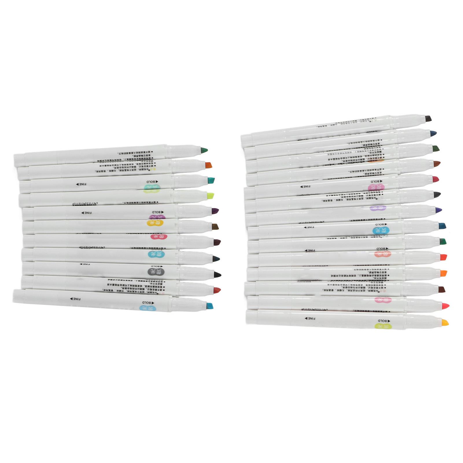 Double Ended Highlighter 25 Colors Quick Drying Ergonomic Water Based Color Highlighter for School Office Art Department