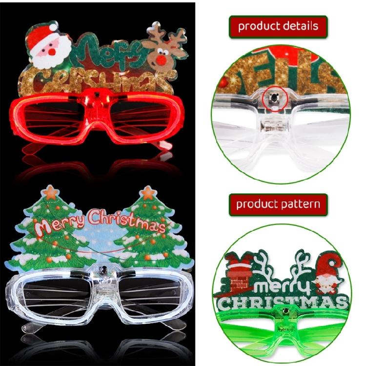 New Year Glasses Christmas Glowing Glasses Photo Props for Kids Teens Adult