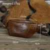 Crazy Horse Echtleder Kopfschicht Rindsleder Herren Gürteltasche Leder Umhängetasche Retro Outdoor Freizeit Sport Handy Gürteltasche