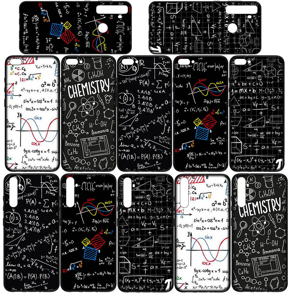 For iPhone 16 15 Xiaomi Redmi Note 14 13 12 Pro Max X 8 9 16e Samsung Galaxy S25 S24 S23 Moto OPPO Chemistry Science Maths Equation Formula Phone Case