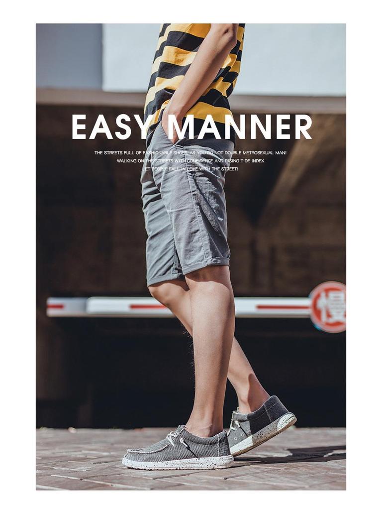 Men’s Plus-Size Canvas Casual Loafers - European Style Driving Shoes