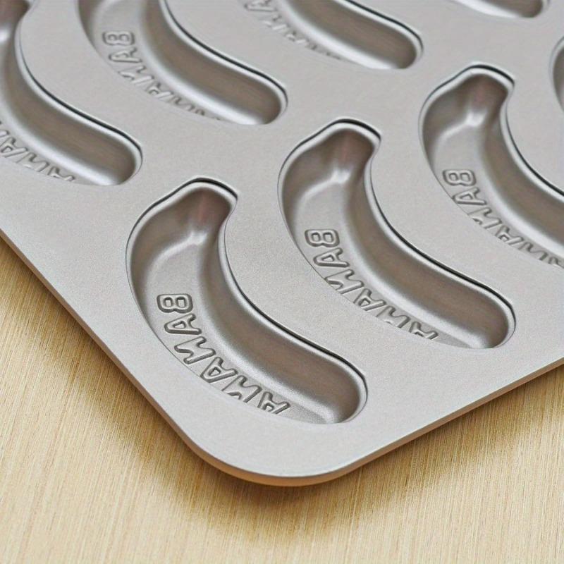 10 Antihaft-Kuchenbackform aus Metall in Bananenform, verwendet für Pfannkuchen und Kuchen, Küchen- und Bäckerei-Backzubehör