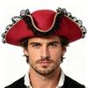 Stylish Black Pirate Hat With Lace And Feather Detail Halloween Cosplay Hat Perfect For Costume Parties