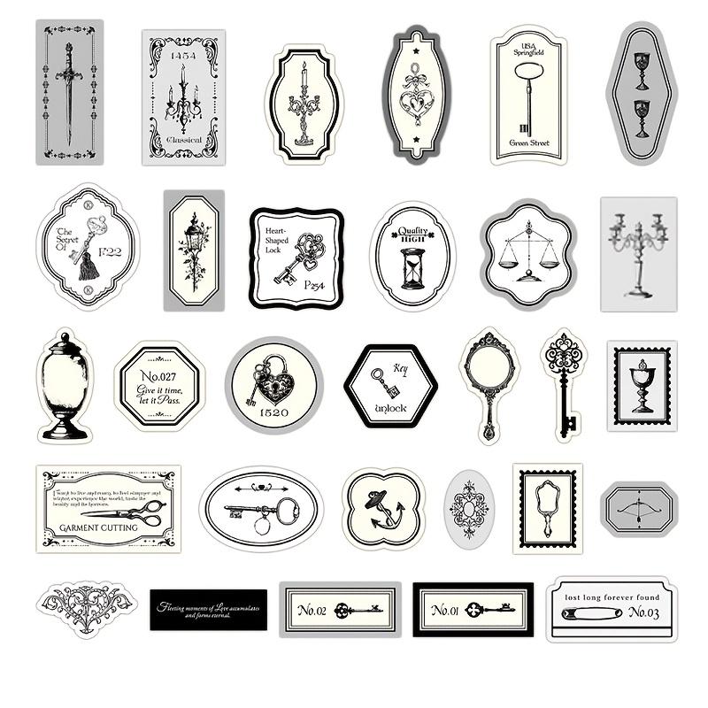Herr. Papier 40 Stück/Karton Vintage Etiketten Aufkleber Dekorative Notizen Handgeschriebene Aufkleber DIY Handgemachte Collage Materialien Schreibwaren