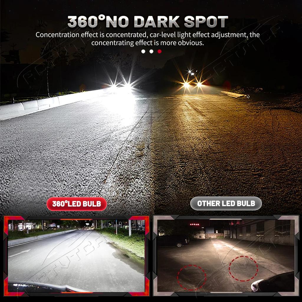 200W 360° H8/H11 LED Headlight 40000LM Super Canbus Fog Lamp 500K White Lamp For Lens,2pcs,
