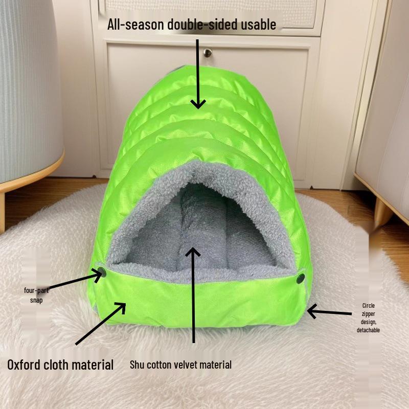 Cat & Small Dog Winter Warm Semi-Closed Nest - Spacious All-Season Sleeping Bag