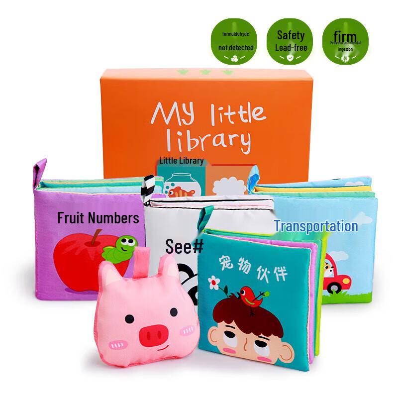 LALABABY Прочная тканевая книжка для малышей - Серия «Маленькая библиотека»