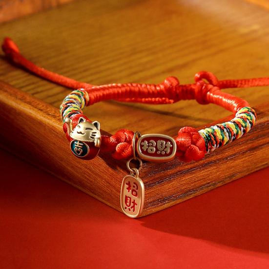 Pet Collar Propitious Fortune Cat Decor Handmade Braided Adjustable Small Dog Puppy
