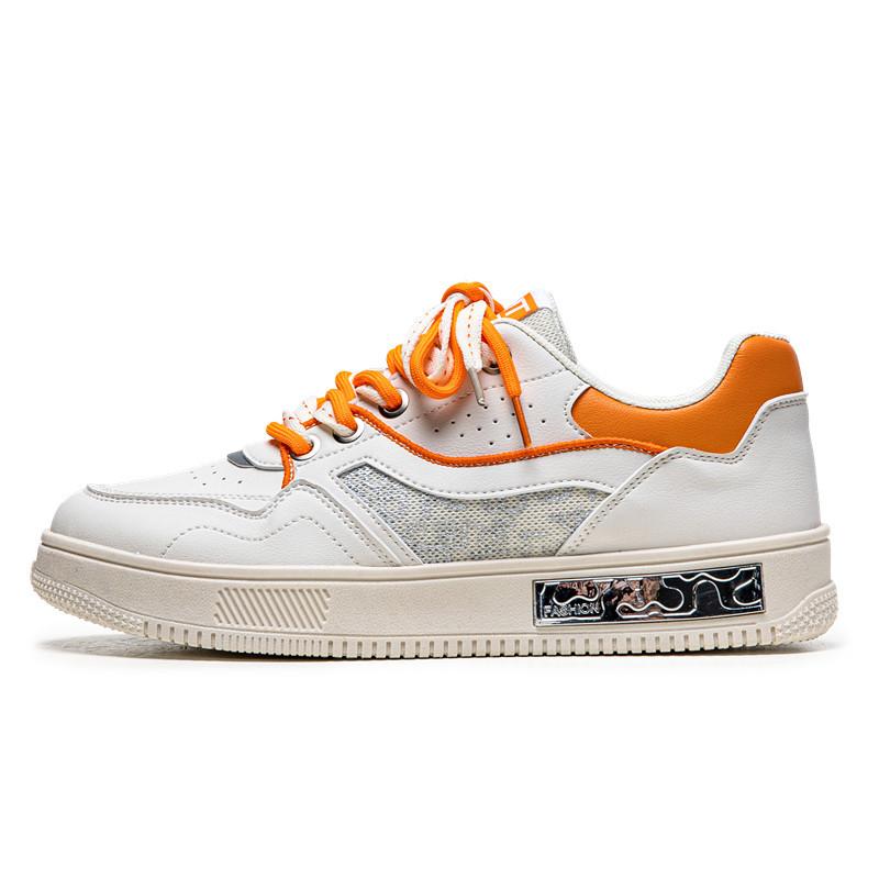 

Four seasons men s low-top outdoor lace-up board shoes college style fashion color matching casual shoes travel student white shoes 44