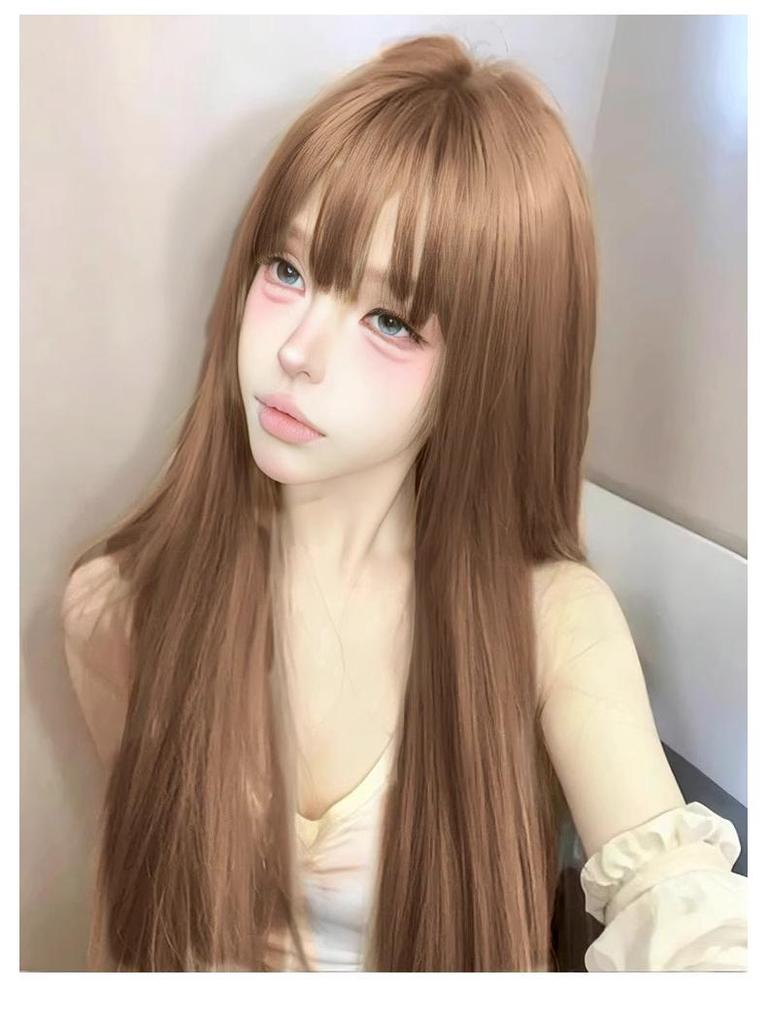 Xiaoyuan Japanese Long Straight Hair Wig - Fashionable, Age-Reducing Full Head Style