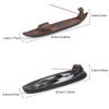 Chinese Style Retro Fishing Line Incense Burner, Home Decoration with a Flat Boat Lying Incense Diffuser Incense Pedestal