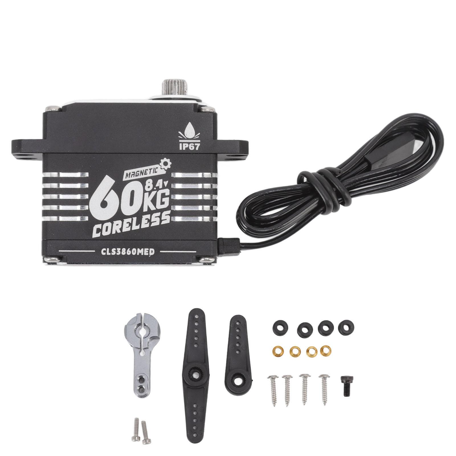 

FLASH HOBBY RC Gear Servo 60 кг безсердечний двигун із суперкрутним моментом, програмований водонепроникний RC рульовий механізм