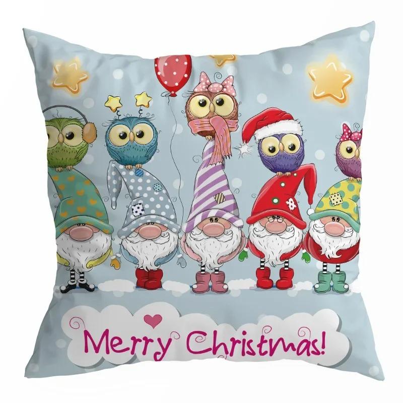 Christmas Cartoon Cute Pillow Case Cute Cushion Cover Car Office Sofa Home Decoration