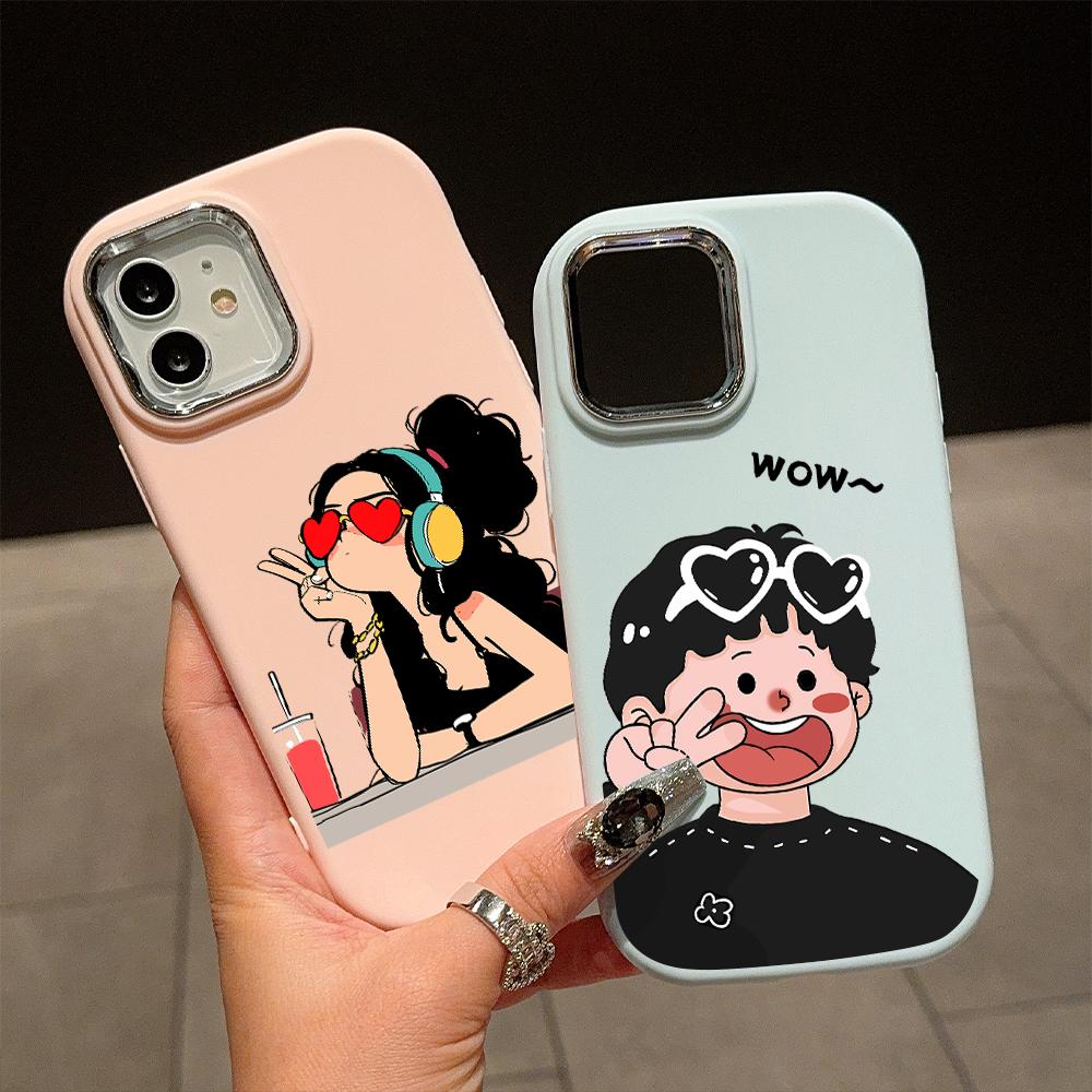For Vivo V23 V25 V27 V29 V30 Y27S Y28 Y33S Y36 Infinix Hot30I Hot40 Tecno Spark20 Cartoon Black Cat Silver Edge Soft Liquid Silicone Protective Casing