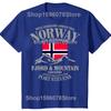 Summer Norway Flag Mountain T Shirt Crazy Hip Hop Men's Shirt Cotton Crewneck Plus Size Short Sleeve Funny T-shirts Male