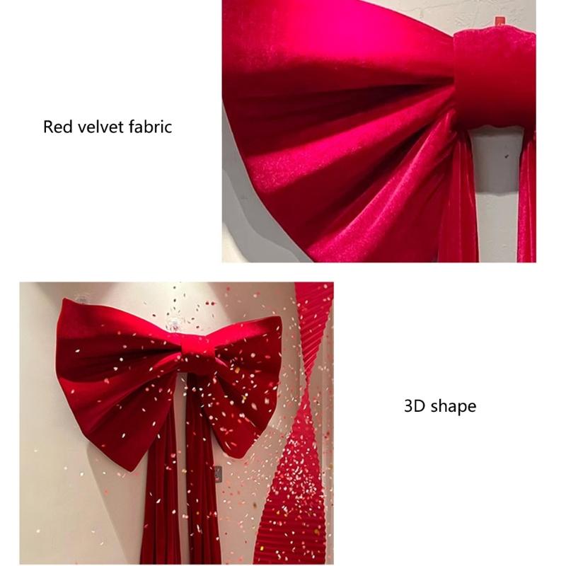 Large Red/Pink Plushie Bows Wedding Decoration Wall Decorating Ormanent For Event Planners Anniversary Celebration
