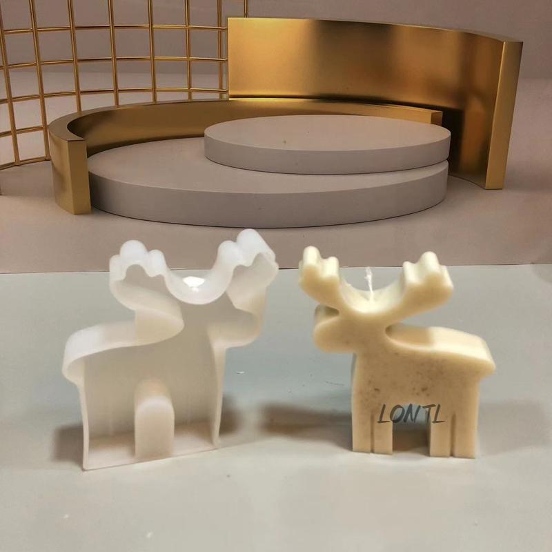New Sika Deer Christmas Tree Silicone Candle Mold Christmas Decoration Plaster Craft Resin Make DIY Soap Molud Holiday Gift