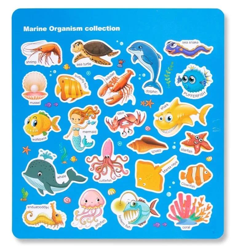 Herbruikbaar Cartoon Stickerboek voor Kinderen Meerdere Scènes DIY Puzzelspel Educatief Leren Klassiek Speelgoed voor Leeftijd 2-4 Cadeaus