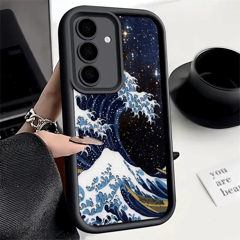 Japanese Wave Kanagawa Surfing Soft Phone Case for Samsung Galaxy S26 Ultra S25 Edge S24 S23 S22 Plus S21 S20 FE 5G Shell Silico
