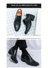 Men's Retro Leather High-Heeled Formal Shoes - Size 46, Pointed Toe, Low-Top, with Height Boost for Business or Wedding