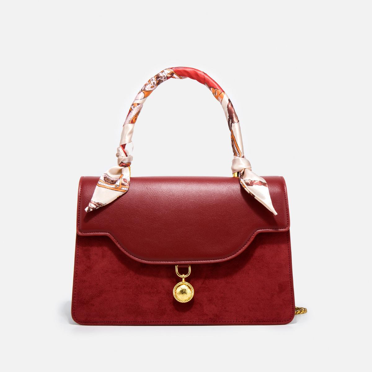 

Women S Bag Niche Red Wedding Bag Bridal Bag High-End Sense Portable Shoulder Messenger Women S Bag бордовий