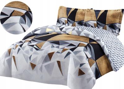 Flannel Bedding 200x220 + 2 Pillowcases 70x80 with Zipper, Geometric Pattern