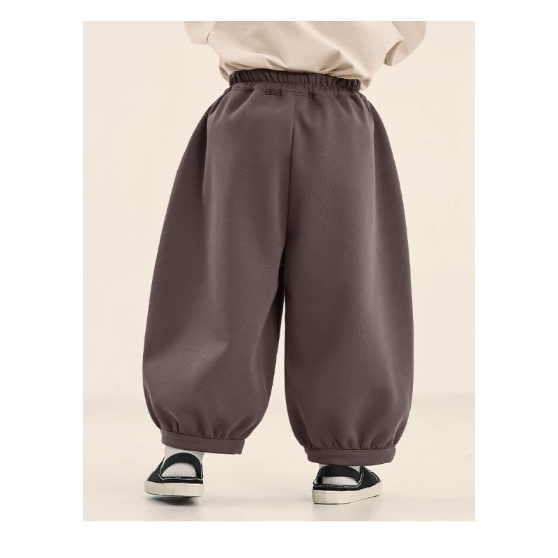 Pantalones Largos Lisos Holgados Estilo Coreano para Niños, Pantalones Casuales