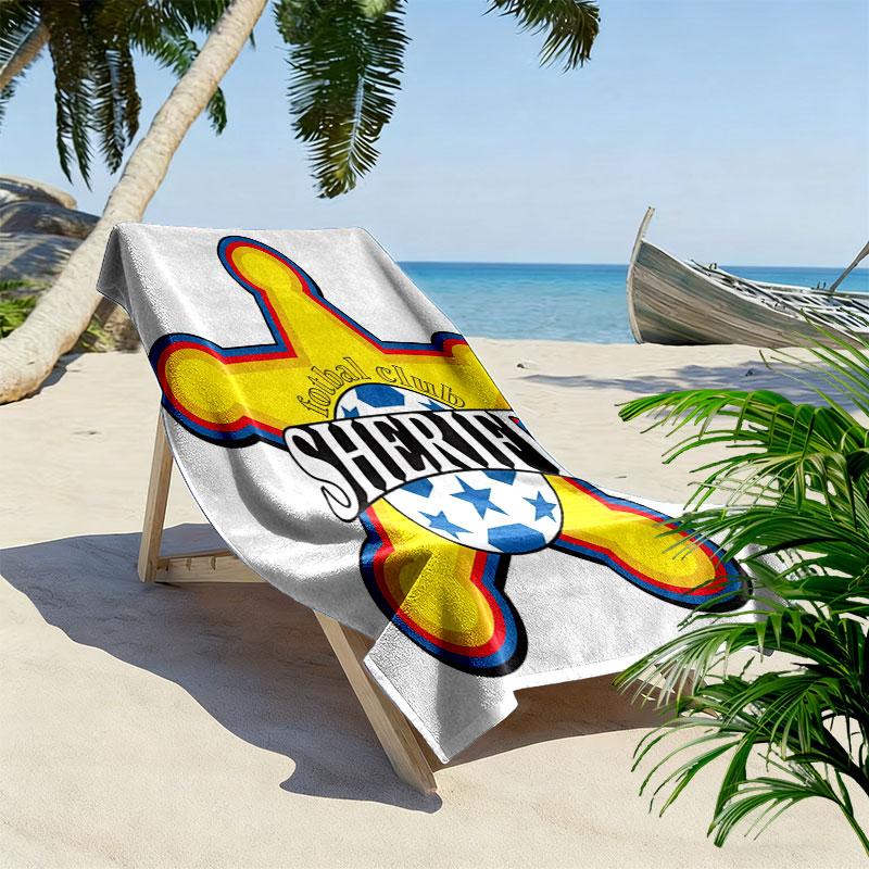 FC Sheriff Print Beach Towel, Large Soft Quick Dry Towel for Beach Camping Swimming