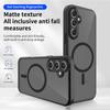 KEYSION Magnetic Phone Case for Samsung A54 5G A34 A24 Silicone+PC Matte Translucent Clear Shockproof Cover for Galaxy A14 4G 5G