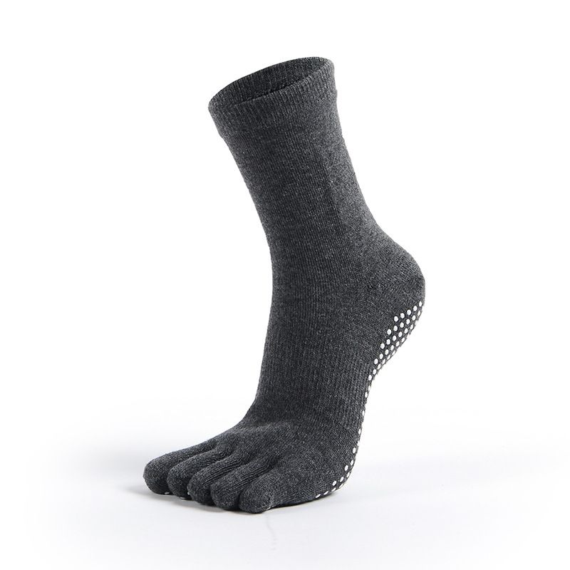 

2 Pairs Meikan Yoga Socks Non Slip Professional Women Pilates Toe Socks Toe Socks Tube Socks Room Socks Dark gray