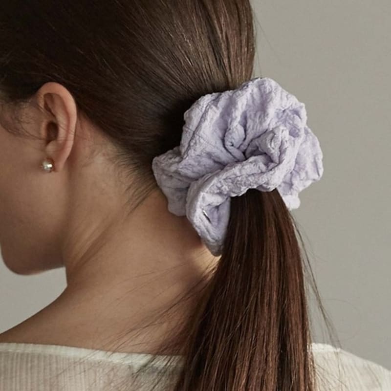 BEMUSE MANSION Crinkle Charm Scrunchie - 3colors