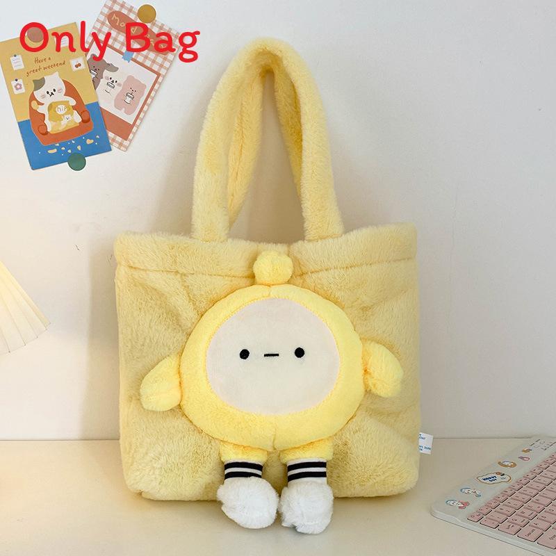 Kuromi Large Tote Bag With Plush Embroidery For Daily Casual Use