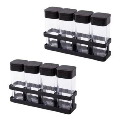 8Pcs Sealed Spice Storage Bottle Moisture-proof Transparent Seasoning Jars Set Household Portable Seasoning Box Set