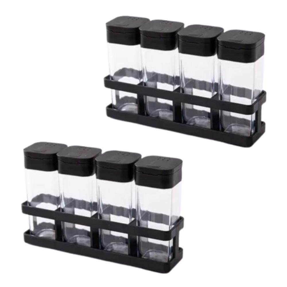 8Pcs Transparent Spice Combination Set Sealed Seasoning Jars Set Seasoning Box Set  Kitchen Supplies