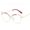 Senior Cat Eye Metal Glasses Women Men Rhinestone Metal Frame Computer Eye Protection Anti Blue Light Eyeglasses