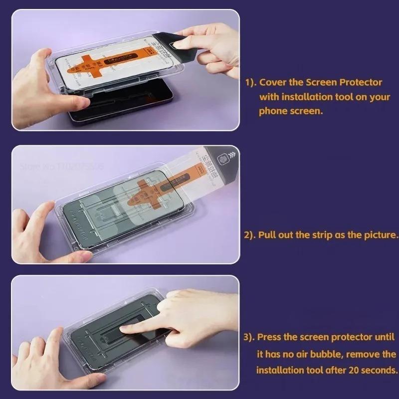 3 Piezas Anti-Espía Un Clic Eliminación Automática de Polvo Protector de Pantalla de Vidrio Templado Para Motorola Signature Edge 70 Fusion+ 60Pro G87/77/67