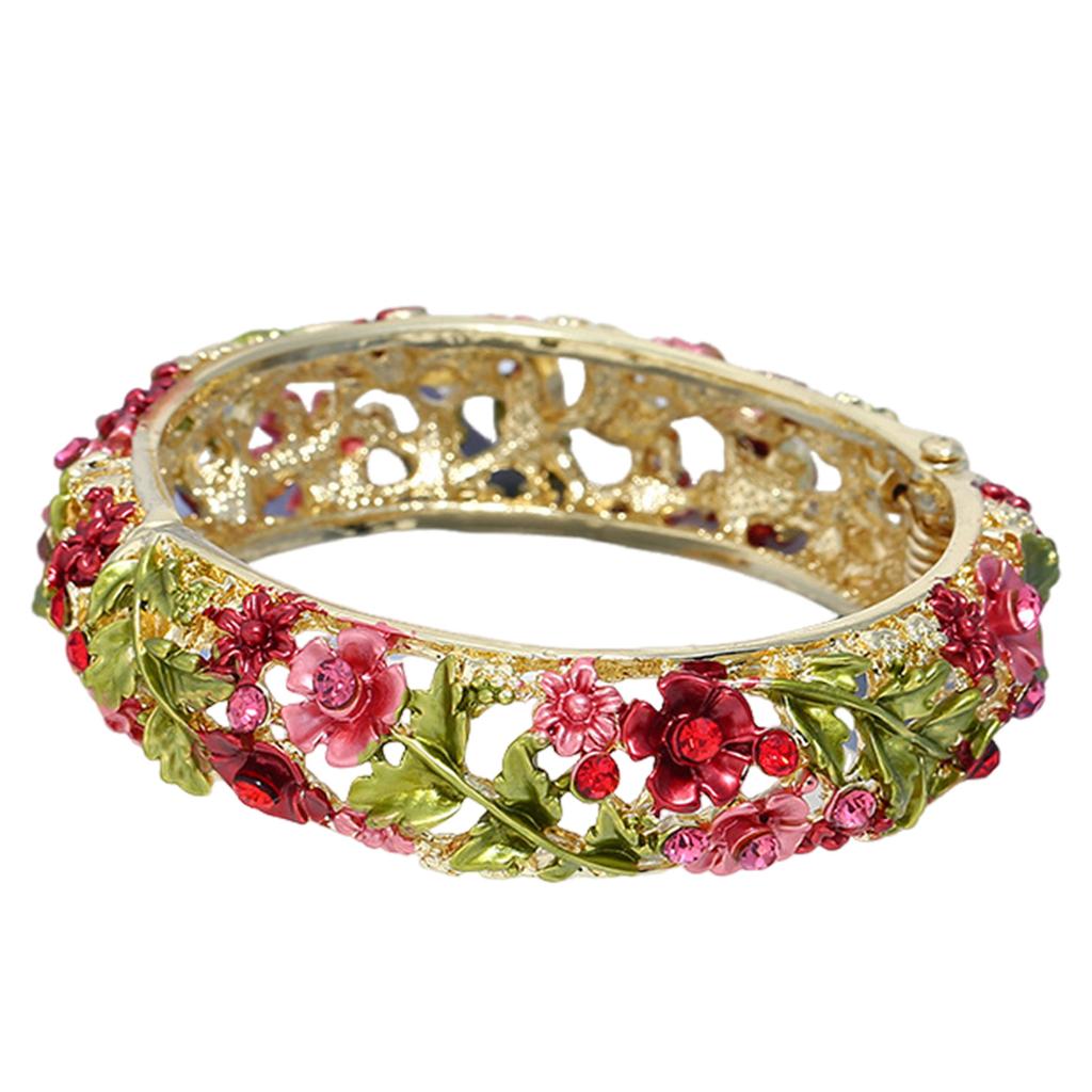 Damen Armreif Ethnischer Stil Hypoallergen Elegantes Blumen-Charme Schmuckstück für Damen und Mutter Dekoration