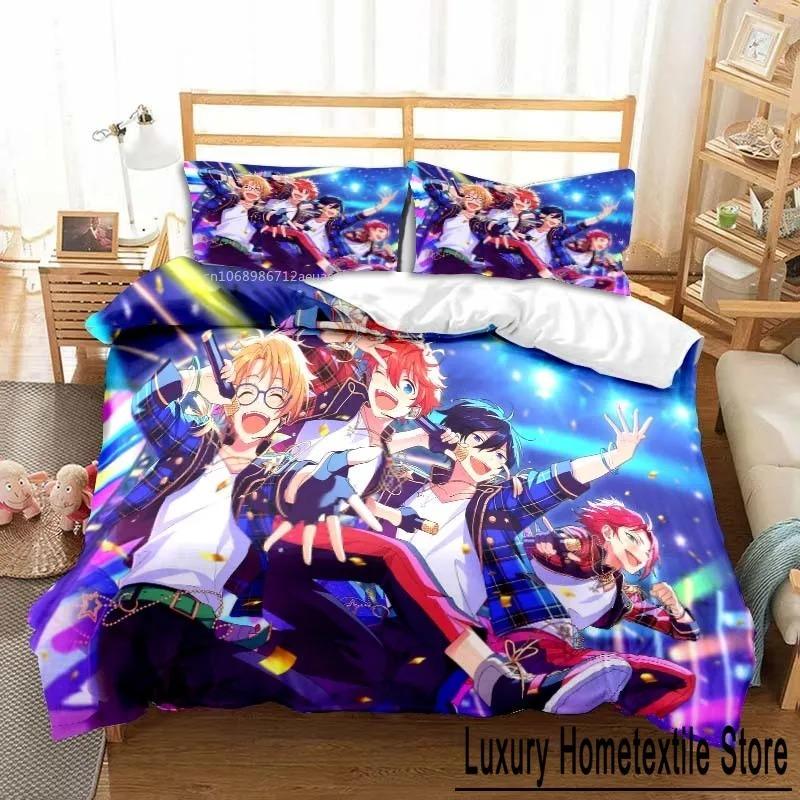 Cozy Durable Twin Double King 3D Anime Rock Band Ensemble Stars All Season 3 Piece Bed Comforter
