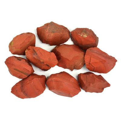 Natürlicher roter Jaspis-Rohstein. Original-Kristall-roter Jaspis-Roh-Edelstein. Roter Jaspis-Felsen der Güteklasse AA+