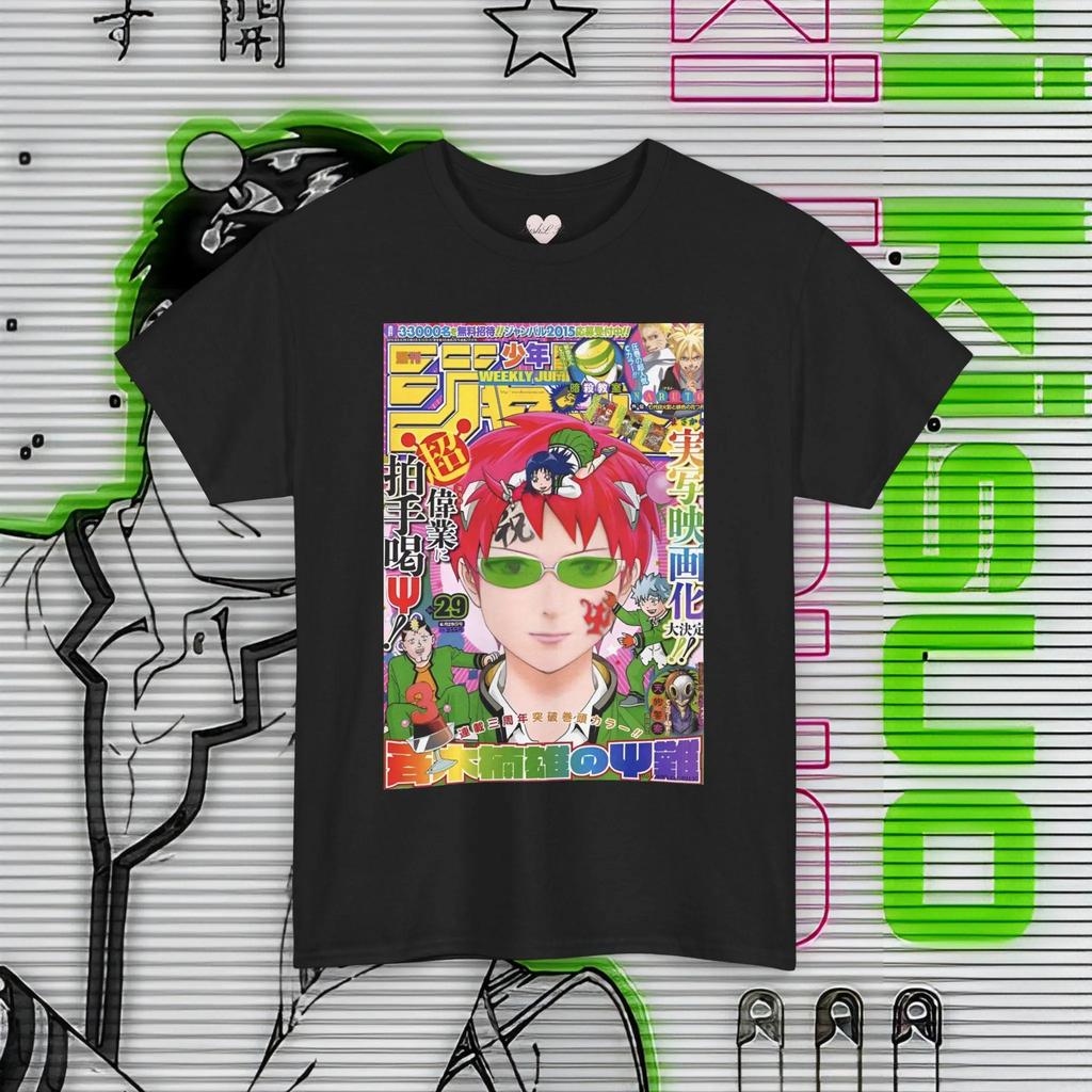 Anime The Disastrous Life of Saiki K Printed Short Sleeve Fashion T-Shirt Saiki Kusuo Harajuku Hip Hop Casual Tee Vintage Shirts