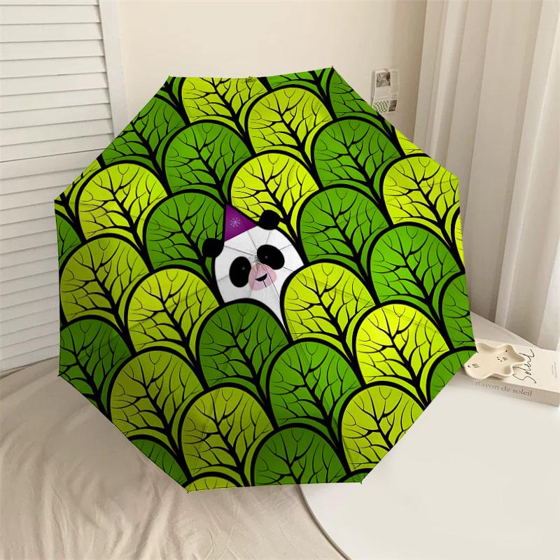 

1PC Panda Trees Umbrella-9-Rib Reinforced, Automatic Open, Lightweight & Durable, Cute Fashion Accessory for Outdoor-P0746