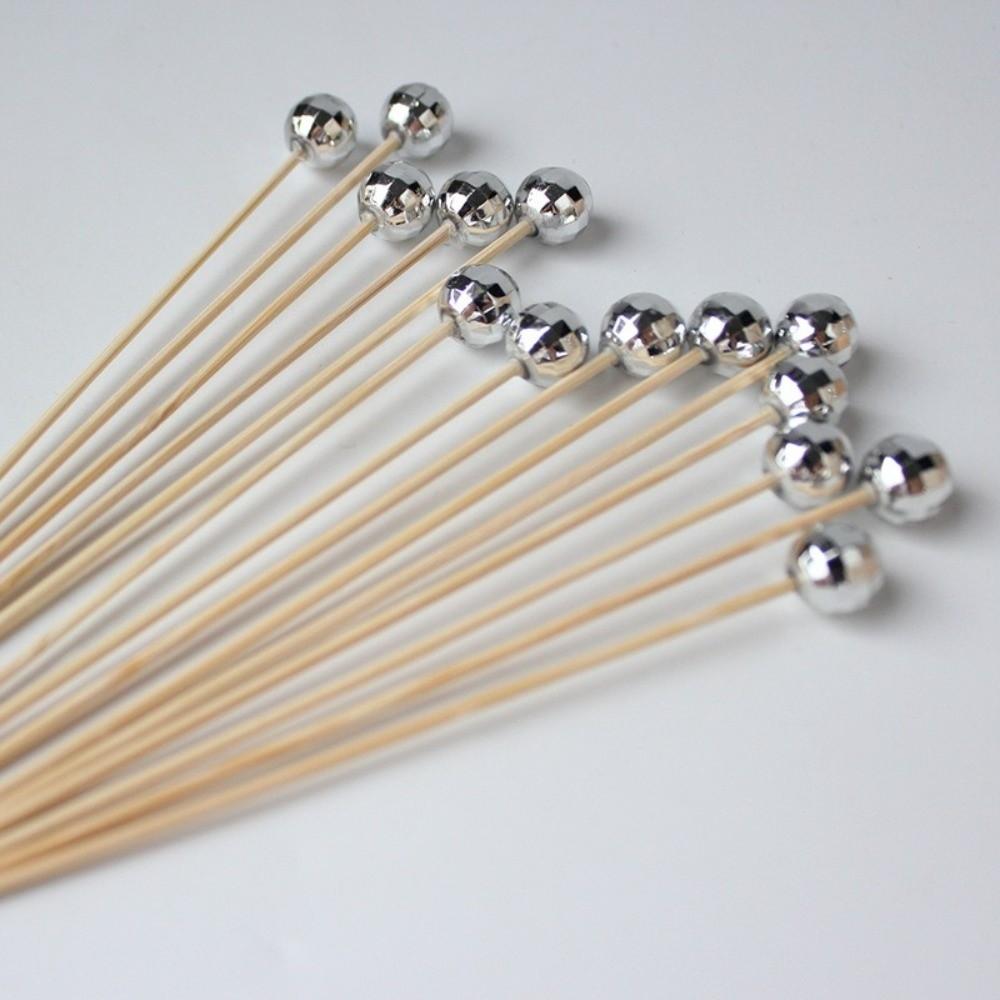 100pcs Mirror Finish Food Picks Disposable Bamboo Skewers Cake Toppers Wedding Birthday Party