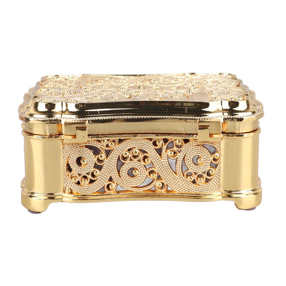 Alloy Small Treasure Chest Gold Trinket Organizer Decorative Boxes Metal Jewelry Box Home Storage