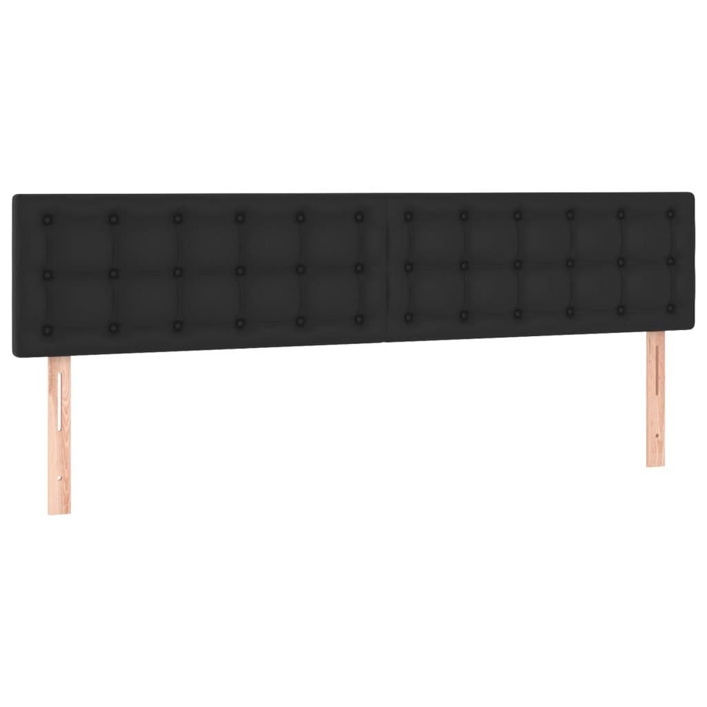 Vidaxl Zagłówek Do Łóżka Z Led, Czarny, 160X5X78/88 Cm, Sztuczna Skóra