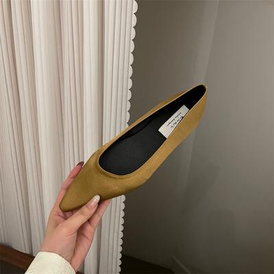 2024 Spring New Women Flat Shoes Fashion Satin Ladies Elegant Shallow Slip On Flats Pointed Toe Outdoor Dress Ballerinas