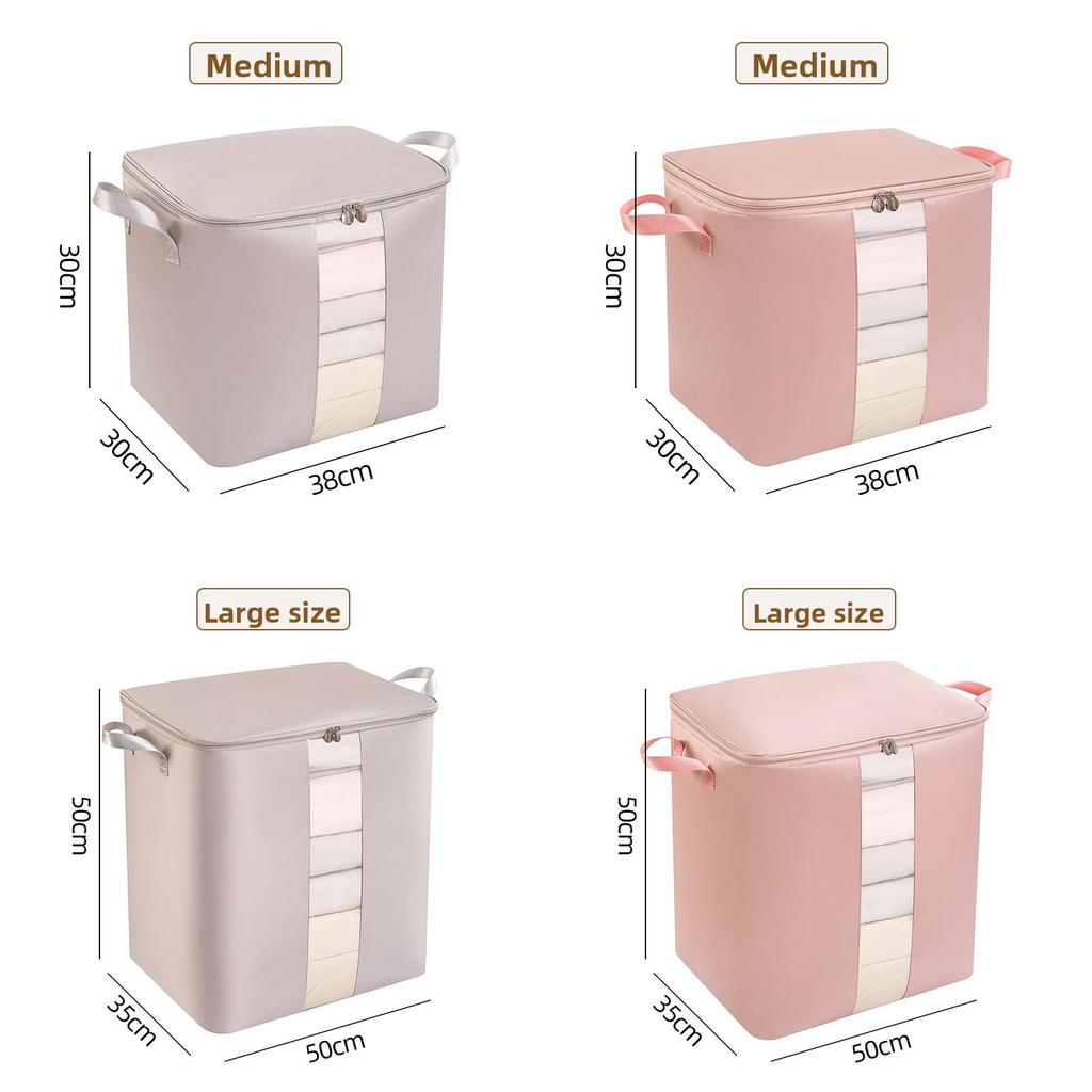 Cotton Satin Bed Duvet Storage Bag With Thickened Material For Bedroom Organization