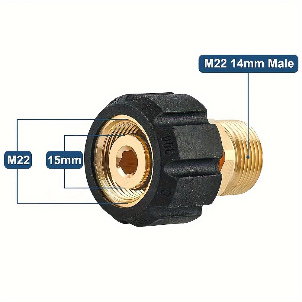 Efficient Brass Pressure Washer Hose Coupling - M22 Male14mm To Female15mm Screw Nipple 4500PSI