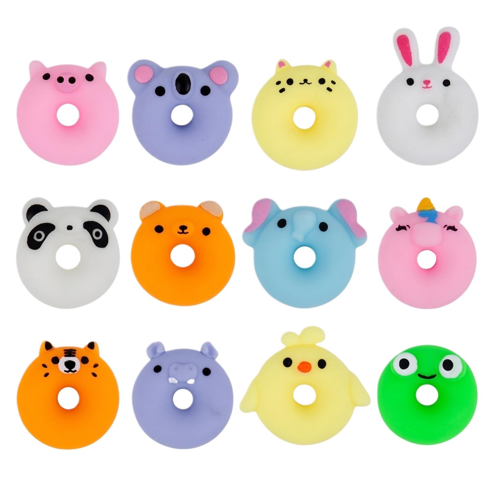 

Creative Donut Shaped Stress Relief Toys Set Soft Squeeze Sensory Fidget Toys for Office Desk and Home Use Random Animal Designs Included One Size